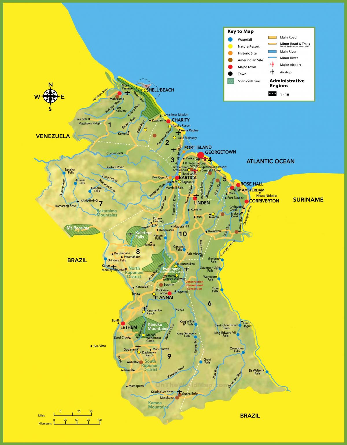 kart over bildet av Guyana