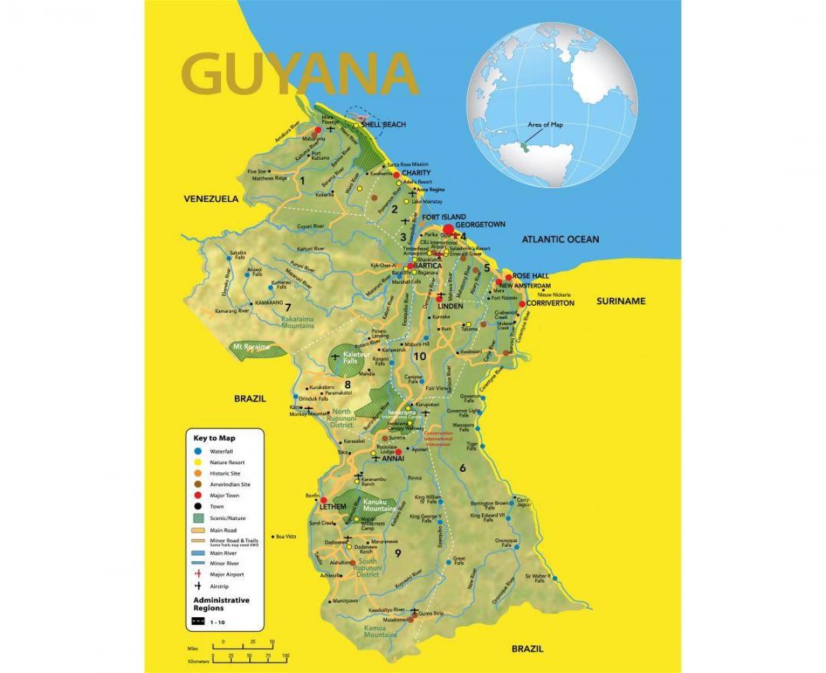 kart over Guyana kart plassering