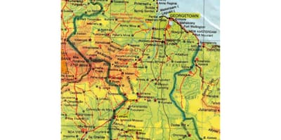 Kart over Guyana-afrika