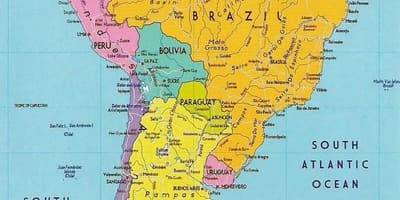 Kart over Guyana i sør-amerika 