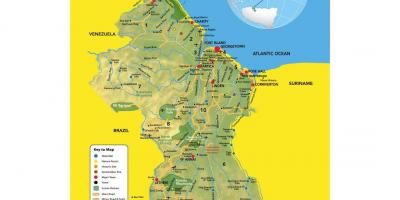 Kart over Guyana kart plassering