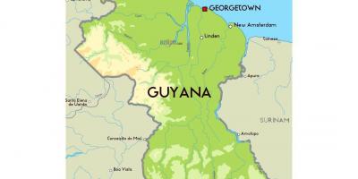 Et kart over Guyana