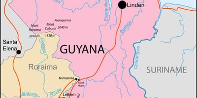 Kart over Guyana plassering på verden
