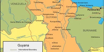 Kart over Guyana politiske 