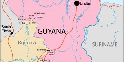 Kart over Guyana plassering på verden